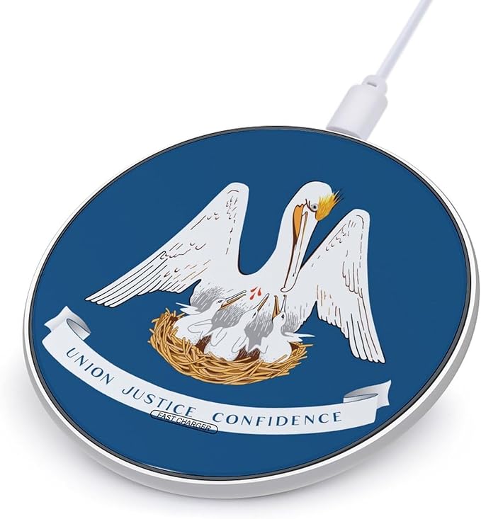 Flag of Louisiana U.S.A. Phone Charger Magnetic Charging Pad Anti-Slip with USB Cable