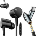 Wired Headphones Deep Bass Noise-Canceling Clear CallsMulti-Purpose In-Ear Stereo Bass Wired Earbuds with Mic Noise Reduction Compatible with iPhone 17 Pro 16 15 Android Tablets (USB C+3.5MM plug)