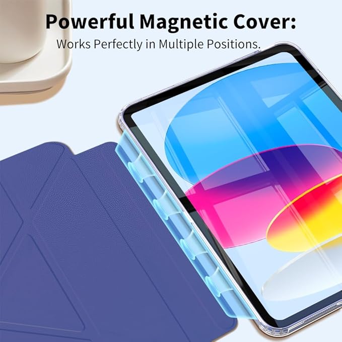 for iPad (A16) 11th/10th Generation Case(2025/2022) - Magnetic Detachable Portrait/Landscape Stand Cover with Hard Shell Back5 Standing AnglesAuto Wake/Sleep Slim &amp LightBlue