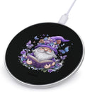 Gnome Reading Book Butterfly Wireless Charger Anti-Slip Wireless Charging Pad Slim Charger Mat for Men Women