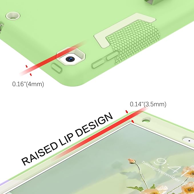 BENTOBEN Case for iPad 9th/8th/7th Generation 3 in 1 Heavy Duty Rugged Shockproof Protective Cover with Stand Pen Holder Matcha