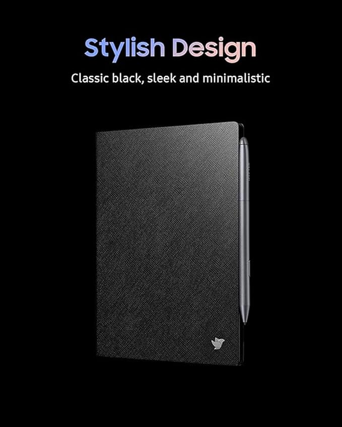 iflytek AINOTE Air 2 E Ink Tablet 8.2 Protective Folio Case Premium PU Leather Slim&amp Lightweight Durable Cover with a Pen Clip for Writing Tablet Water and Dustproof - Black