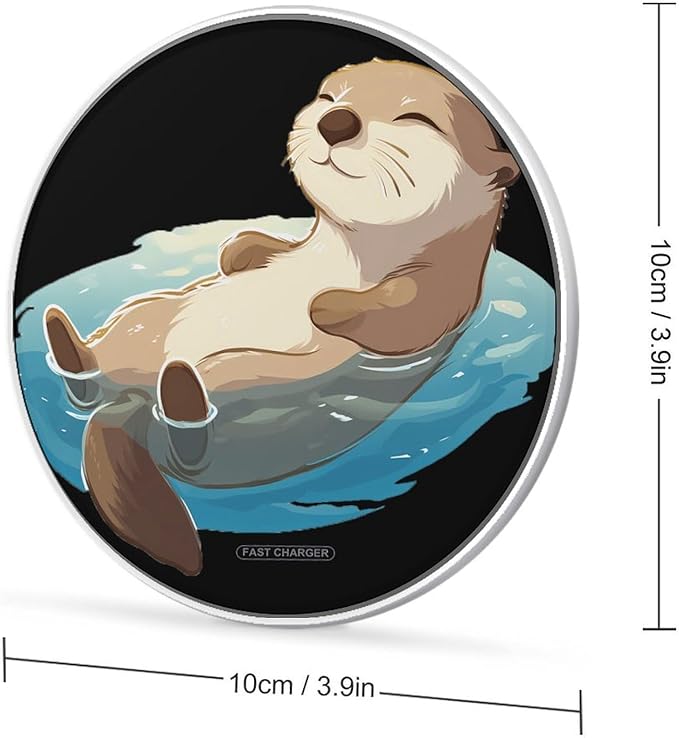Otter Floating in Water Phone Charger Magnetic Charging Pad Anti-Slip with USB Cable
