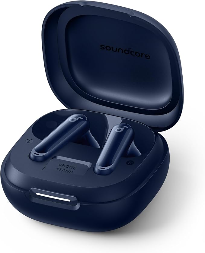 Soundcore P40i by Anker Noise Cancelling Wireless Earbuds Adaptive Noise Cancelling to Environments Heavy Bass 60H Playtime 2-in-1 Case and Phone Stand IPX5 Wireless Charging Bluetooth 5.3