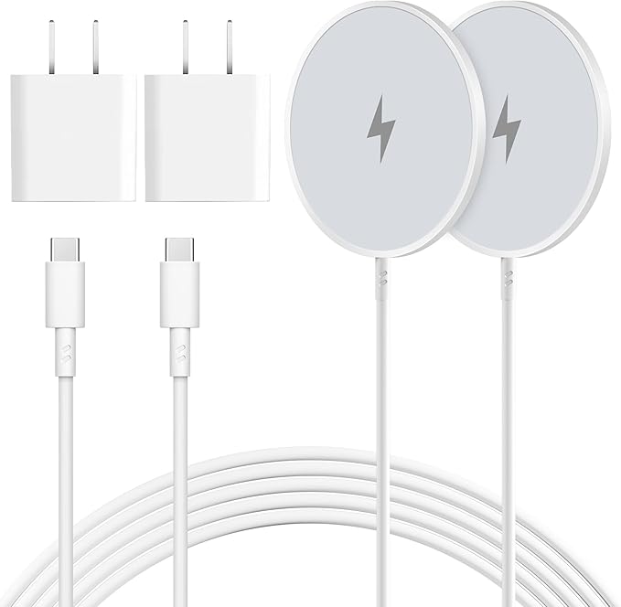 Magnetic Wireless Charger 2Pack Apple 10FT Magsafe ChargerFast Mag-Safe Charging Wireless iPhone Charger Pad with Charging Plug for iPhone 16Pro Max/16Pro/16Plus/15Pro Max/15/14/13/12/AirPods3/Pro 2
