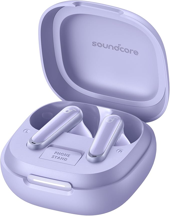 Soundcore P40i by Anker Noise Cancelling Wireless Earbuds Adaptive Noise Cancelling to Environments Heavy Bass 60H Playtime 2-in-1 Case and Phone Stand IPX5 Wireless Charging Bluetooth 5.3
