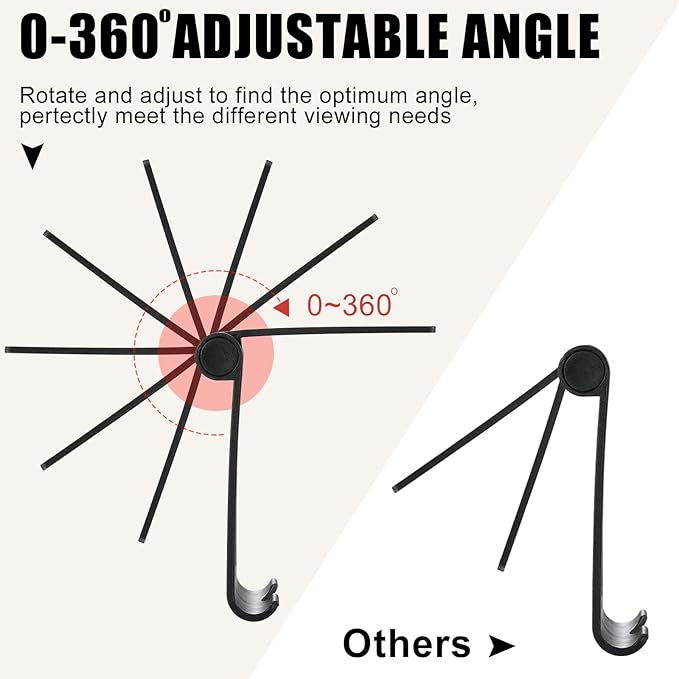 Fabbay 40 Pcs Foldable Cell Phone Stand Desk Multi Angle Tablet Stand Universal Cellphone Holder Portable Smartphone Dock Compatible with Most Mobile Phone and Tablet for Travel (Black)