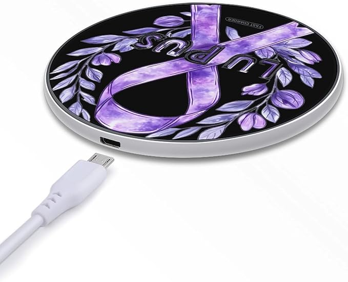 Lupus Fight Cancer Ribbon Phone Charger Magnetic Charging Pad Anti-Slip with USB Cable