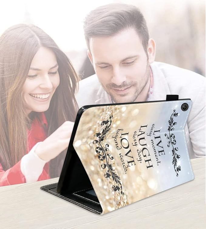 Rainbow Glitter Quote Live Laugh Love