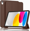 Case for iPad (A16) 11 Inch 2025/iPad 10th Generation 10.9 Inch 2022 Slim Trifold Stand Protective Cover with Pencil Holder and Soft TPU BackSupport Auto Sleep/Wake (Chocolate)