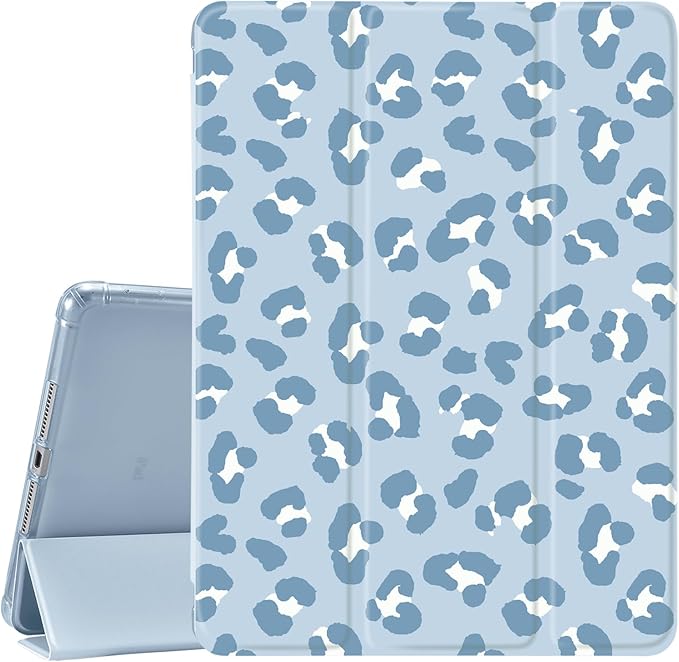 JOYLAND for iPad (A16) 11th Gen 11 Inch 2025iPad 10th Generation Case 10.9 with Pencil Holder-Auto Wake/SleepBlue Leopard Print Cover Anti-Scratch Shockproof Premium Folio Stand CaseBlue