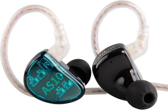 KZ AS10 in Ear Monitor Earbuds Headphone Pure 5 Balanced Armature 5BA KZ Earbuds Earphone Musician in Ear Monitor Headphone High Fidelity HiFi Headset (No Microphone Green)