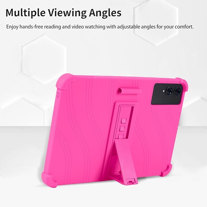 Case for TECLAST T65 13.4-Inch Tablet – Shockproof Silicone Protective Cover with Kickstand Drop-Resistant Business Style (Rose Red)