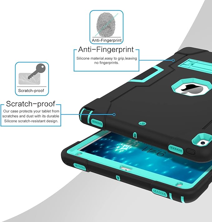 BENTOBEN for iPad Air 3rd Generation Case iPad Pro 10.5 2017 Case 3 Layers Heavy Duty Rugged Shockproof Kickstand Protective Tablet Cover for iPad Air 3 10.5 2019 /iPad Pro 10.5 2017 Black/Mint