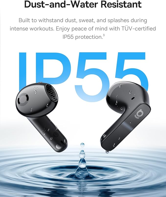 Baseus BS1 NC Semi-in-Ear Noise Cancelling Earbuds with Adaptive Hybrid ANC No Ear Pressure Hi-Res Audio (LDAC) 40H Playtime 4g Ultra-Lightweight Fit 6-Mic AI Clear Call