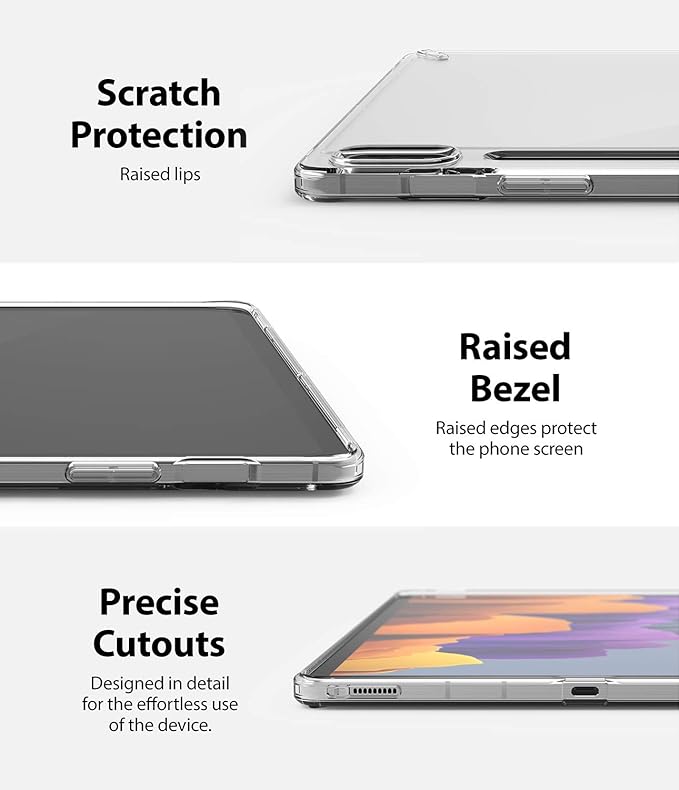 Ringke Fusion Case Compatible with Samsung Galaxy Tab S8 (2022) / S7 (2020) Built-in Stylus S Pen Holder - Clear Transparent