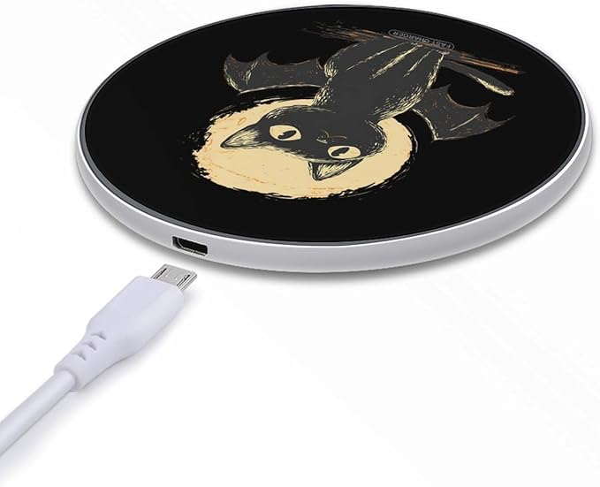 Bat Cat Fast Portable Charger 10W Funny Graphic Phone Charging Pad with USB Cable
