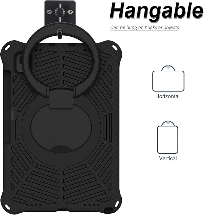 for Samsung Galaxy Tab S5e 10.5 (2019) SM-T720/T725 Tablet Case for Kids - EVA Lightweight Shockproof 360° Rotating Handle Stand Rugged Cover W Shoulder StrapBlack