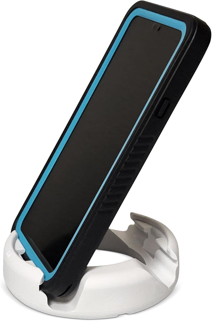 GoDonut Plus+ - Smartphone and Tablet Stand - Compatible with Lager Cases with Charging Port Access - for use at Work at Home Travel and on-the-go (White)