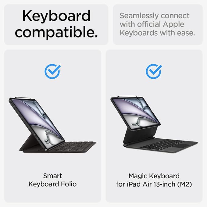 Spigen for iPad Air 13 Inch Case M4(2026) iPad Air 13 Inch Case M3/M2 (2025/2024) Enzo Aramid Aerocore Aramid Fiber Cover with Pencil Holder Magic Keyboard Compatible Black