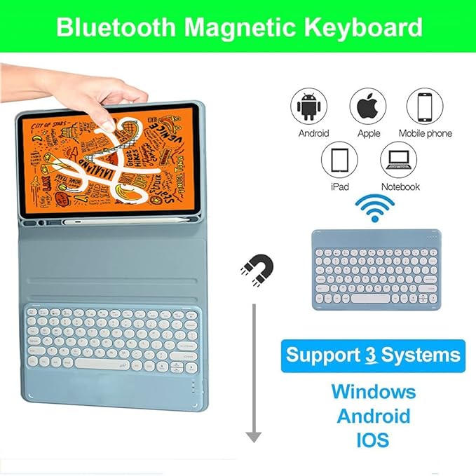 Keyboard Case for Samsung Galaxy Tab S10+ Plus/ S9 Plus/S9 FE+/ S9+/ S8+ Plus/S7+ Plus/S7 FE 12.4 Inch with S Pen Holder Backlit Smart Bluetooth Keyboard case Cover Purple