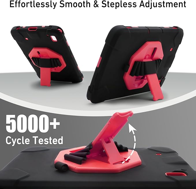 Protective Case for Zebra ET40 ET45 10 Inch Tablet Only Military Grade Shockproof Rugged Cover with Hand Strap &amp Stand SG-ET4X-10EXOSKL1-01 Compatible with Zebra Accessories (Red)