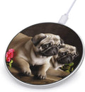 Puppys Pug Wireless Charger Fast Wireless Charging Pad with USB Cable 10W Anti-Slip Magnetic Wireless Charger Portable Slim Charger Puck Travel Charging Station