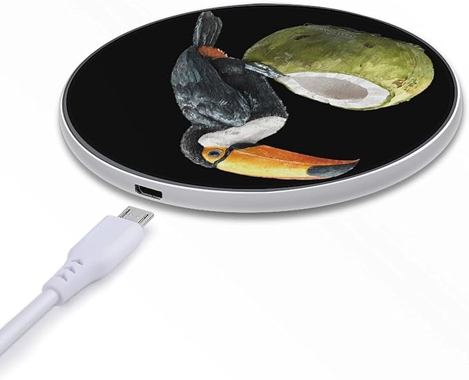 Toucan Bird Coconuts Phone Charger Magnetic Charging Pad Anti-Slip with USB Cable