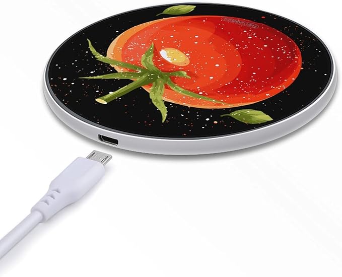 Fresh Tomatoes Phone Charger Magnetic Charging Pad Anti-Slip with USB Cable