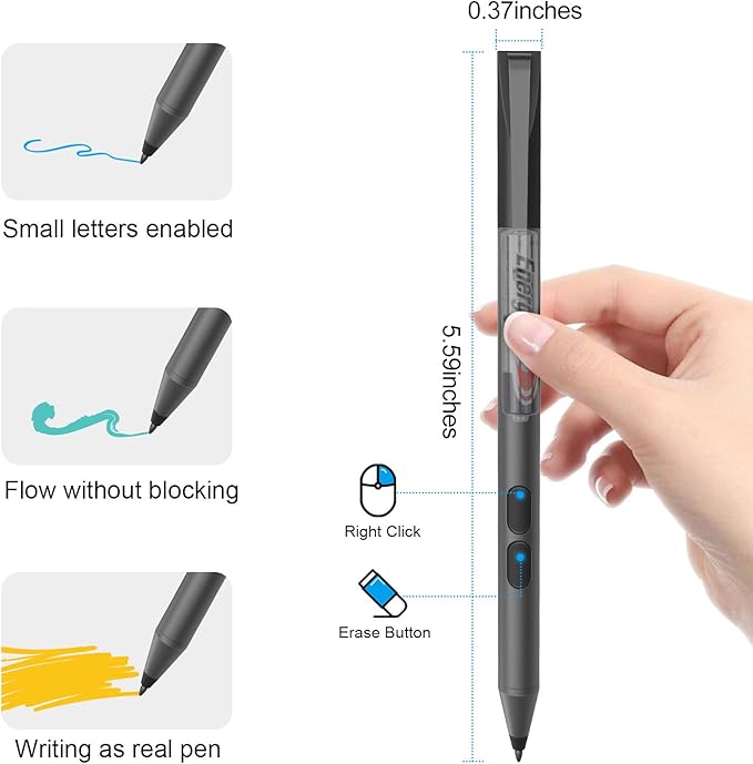 Pen for HP Omnibook Digital Stylus Pen for HP Envy Pavilion Spectre x360 Touchscreen Laptop with MPP 1.51 Palm Rejection 1024 Pressure 2500H Working Time 2 Button
