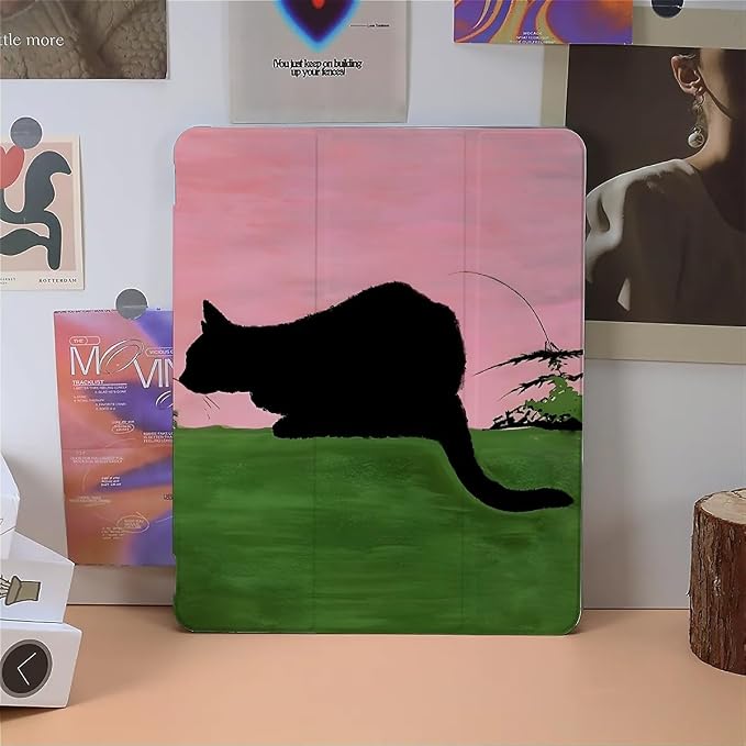 black cat in glassland