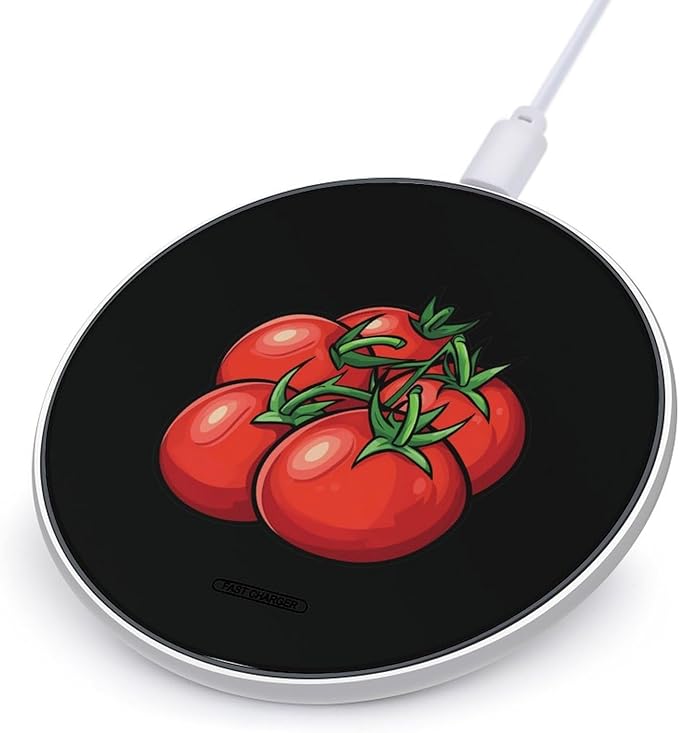 Tomatoes-Fruit-Print Wireless Charger Anti-Slip Wireless Charging Pad Slim Charger Mat for Men Women
