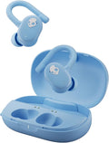 Skullcandy Push Play Active Wireless Earbuds Bluetooth Headphones Noise Isolating Fit 34 Hrs Battery Secure-Fit Over-Ear Hanger Sweat Water Resistant Microphone for iPhone Android - Preppy Blue