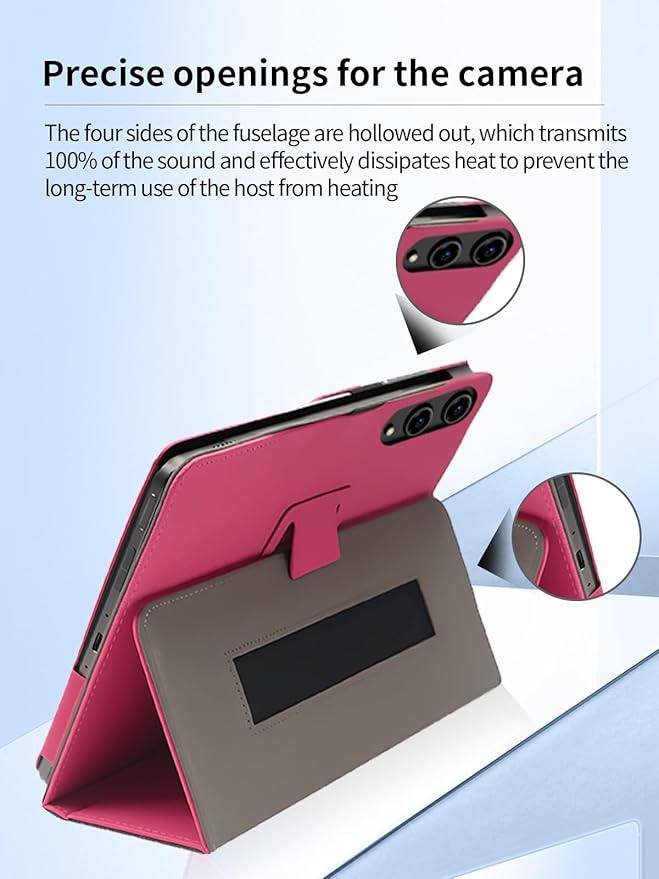 Case for Teclast T65 Tablet 13.4 inch Android 15 TabletsUYRUREL Leather Slim Folding Stand Cover with Hand Strap Magnet for Men Women Full ProtectionRosered.