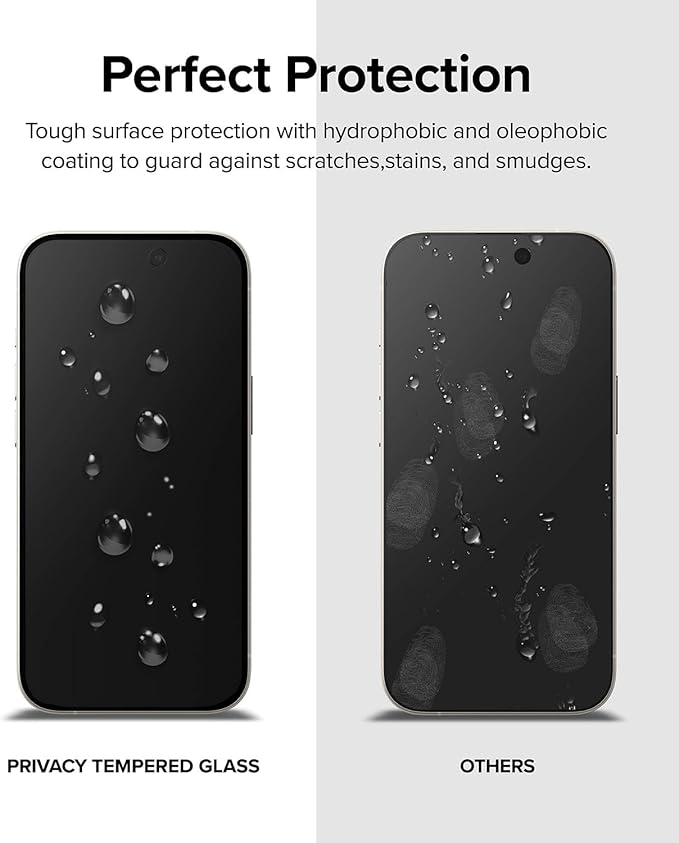 Ringke Privacy Glass [Feel Better in Public] Compatible with iPhone 15 Screen Protector Easy to Install Case Friendly Tempered Glass Anti-spy Privacy Screen Protector with Installation Tool