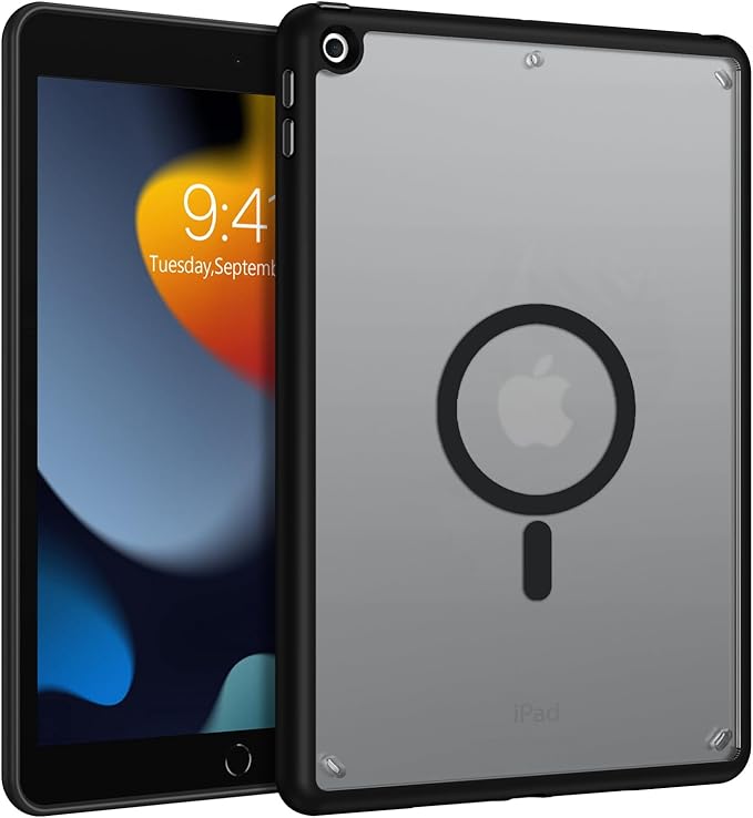 BENTOBEN for iPad 9th/8th/7th Generation Case for iPad 10.2 Case 2021/2020/2019 with Strong Magnetic Design Slim Thin Translucent Matte Shockproof Protective Girls Boys Kids Tablet Cover Black