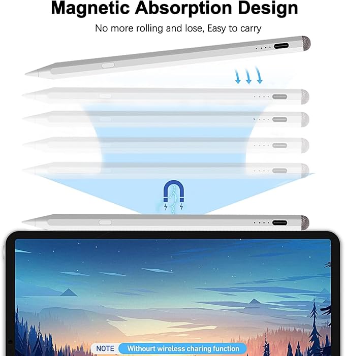 Stylus Pencil for iPad Pencil Pro 11th A16/10th/9th GenFast Charger Active iPad PenciliPadstylus Pen for 2018-2025 iPad11 A16/10/9/8/7/6iPadPro 11/12.9/13/M4iPadAir 3/4/5/6/M2iPadMini 5/6/7Gen