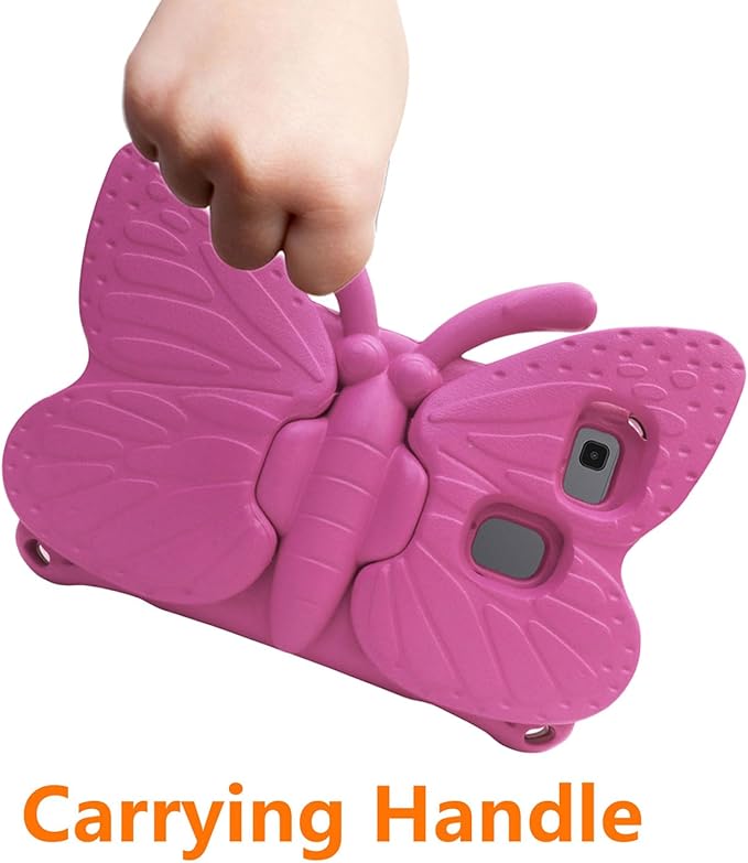 Universal Kids Case for Sunshine T1 Tablet/Sunshine T1 Elite Tablet Case Shockproof Light Weight Protective Stand Cover for Cloud Mobile Sunshine T1 Tablet 8 inch Cute Butterfly - Magenta