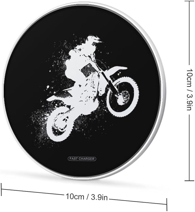 Motorcycle Motocross Fast Portable Charger 10W Funny Graphic Phone Charging Pad with USB Cable