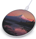 Sunset Landscape Mountains Lake Wireless Charger Fast Wireless Charging Pad with USB Cable 10W Anti-Slip Magnetic Wireless Charger Portable Slim Charger Puck Travel Charging Station