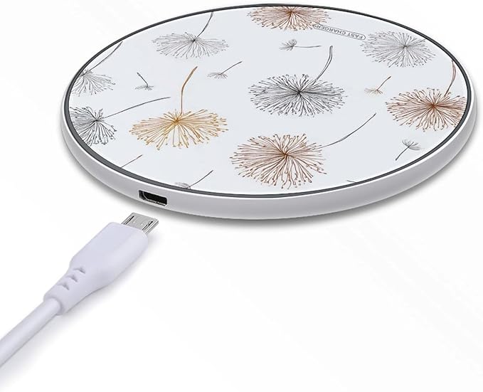 Dandelion Fast Portable Charger 10W Funny Graphic Phone Charging Pad with USB Cable