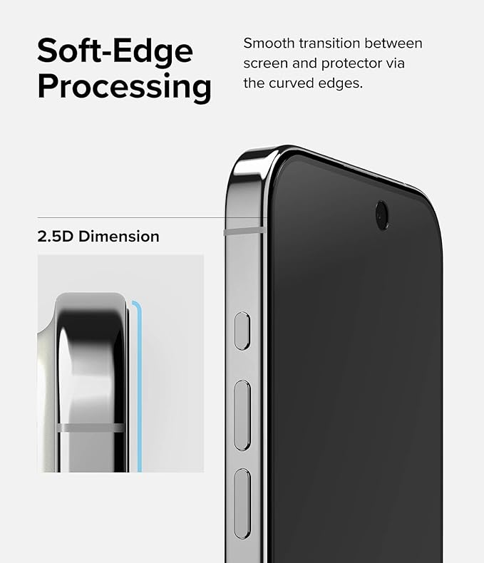 Ringke Privacy Glass [Feel Better in Public] Compatible with iPhone 15 Pro Screen Protector Easy to Install Case Friendly Tempered Glass Anti-spy Privacy Screen Protector with Installation Tool