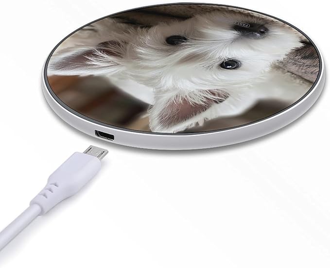 Westie Puppy Dog Fast Portable Charger 10W Funny Graphic Phone Charging Pad with USB Cable