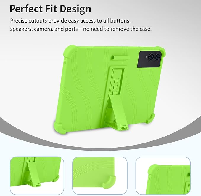 Case for TECLAST T65 13.4-Inch Tablet – Shockproof Silicone Protective Cover with Kickstand Drop-Resistant Business Style (Green)