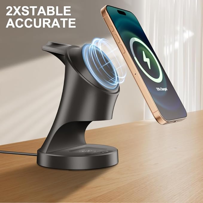 3 in 1 Wireless Charging Station for Apple DevicesMagsafe Charger for IPhone17 16 15 14 13 12 Pro/Max/Plus/Mini Wireless Charger Station for AirPods 2/3/4/Pro iWatch Ultra11/10/9/8/7/SE/6/5/4/3/2