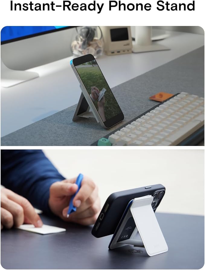 MOFT Action Inspiration MagSafe Phone Stand Magnetic Notepad Stand Compatible with iPhone 16 Series and Other Phones with Two Types of Notepad and Magnetic Invisible Pen Misty Cove + Sapphire