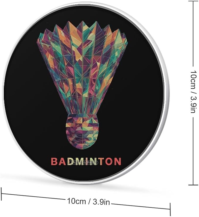 Badminton Geometric Fragments Phone Charger Magnetic Charging Pad Anti-Slip with USB Cable