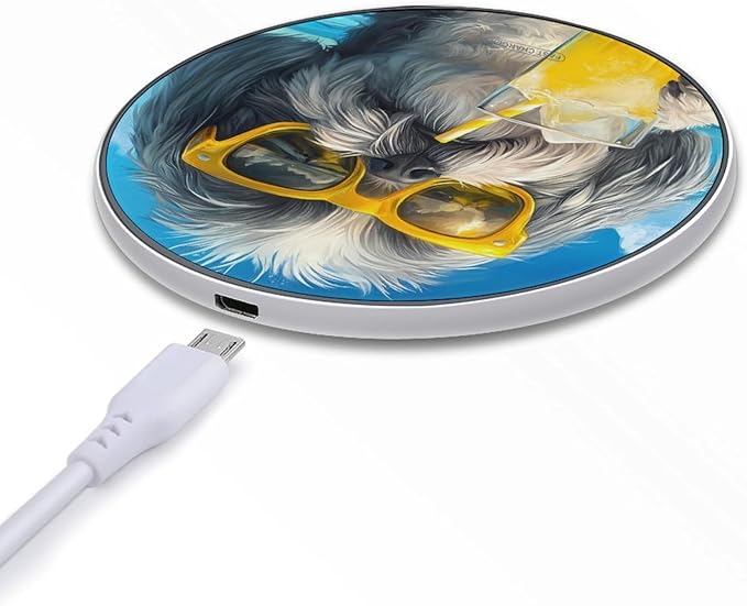 Shih Tzu Wireless Charger Anti-Slip Wireless Charging Pad Slim Charger Mat for Men Women