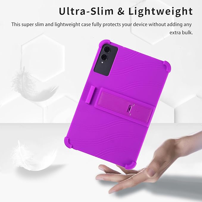 Case for TECLAST T65 13.4-Inch Tablet – Shockproof Silicone Protective Cover with Kickstand Drop-Resistant Business Style (Purple)