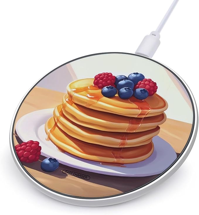 Blueberry Raspberry Pancakes (1) Wireless Charger Anti-Slip Wireless Charging Pad Slim Charger Mat for Men Women